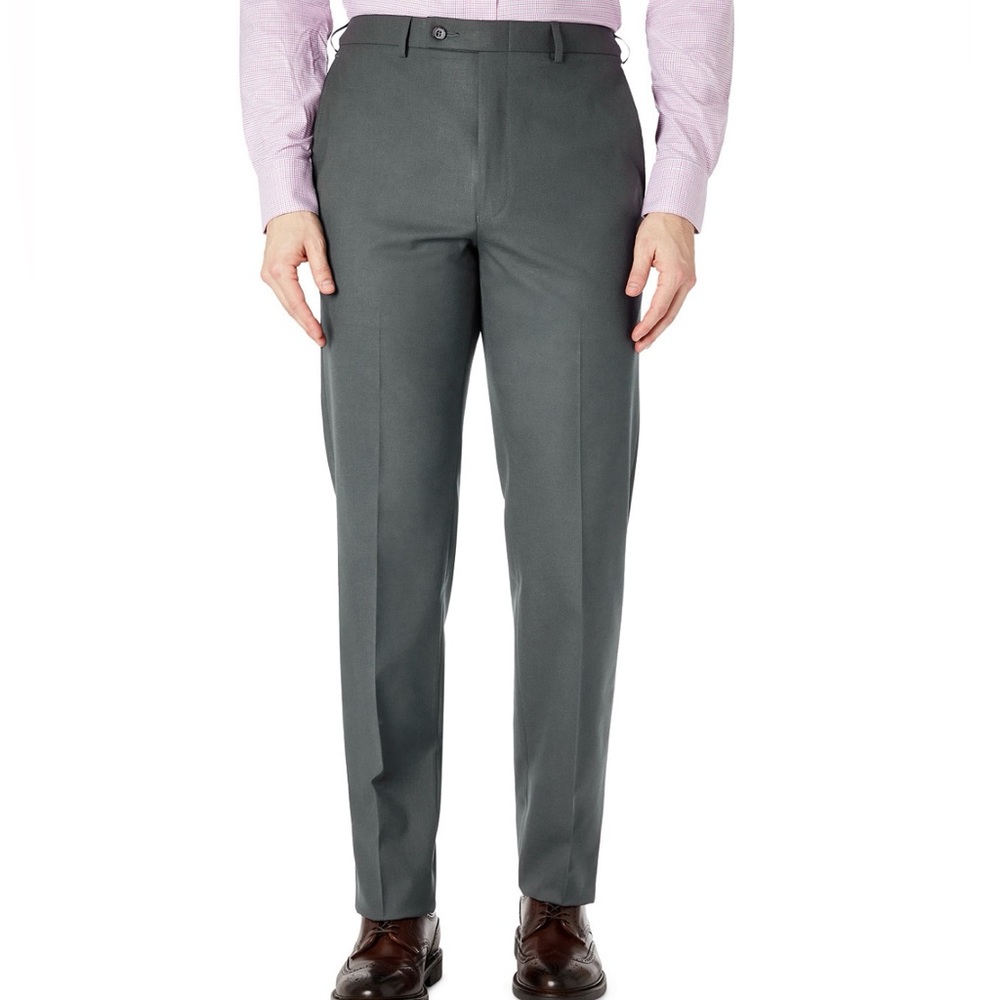 Lauren Ralph Lauren Ultraflex classic fit slacks flat front grey dress pants NEW